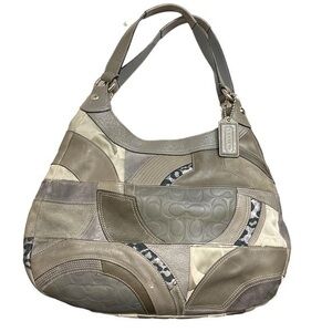 Coach rare gray patchwork Madison hobo bag RARE